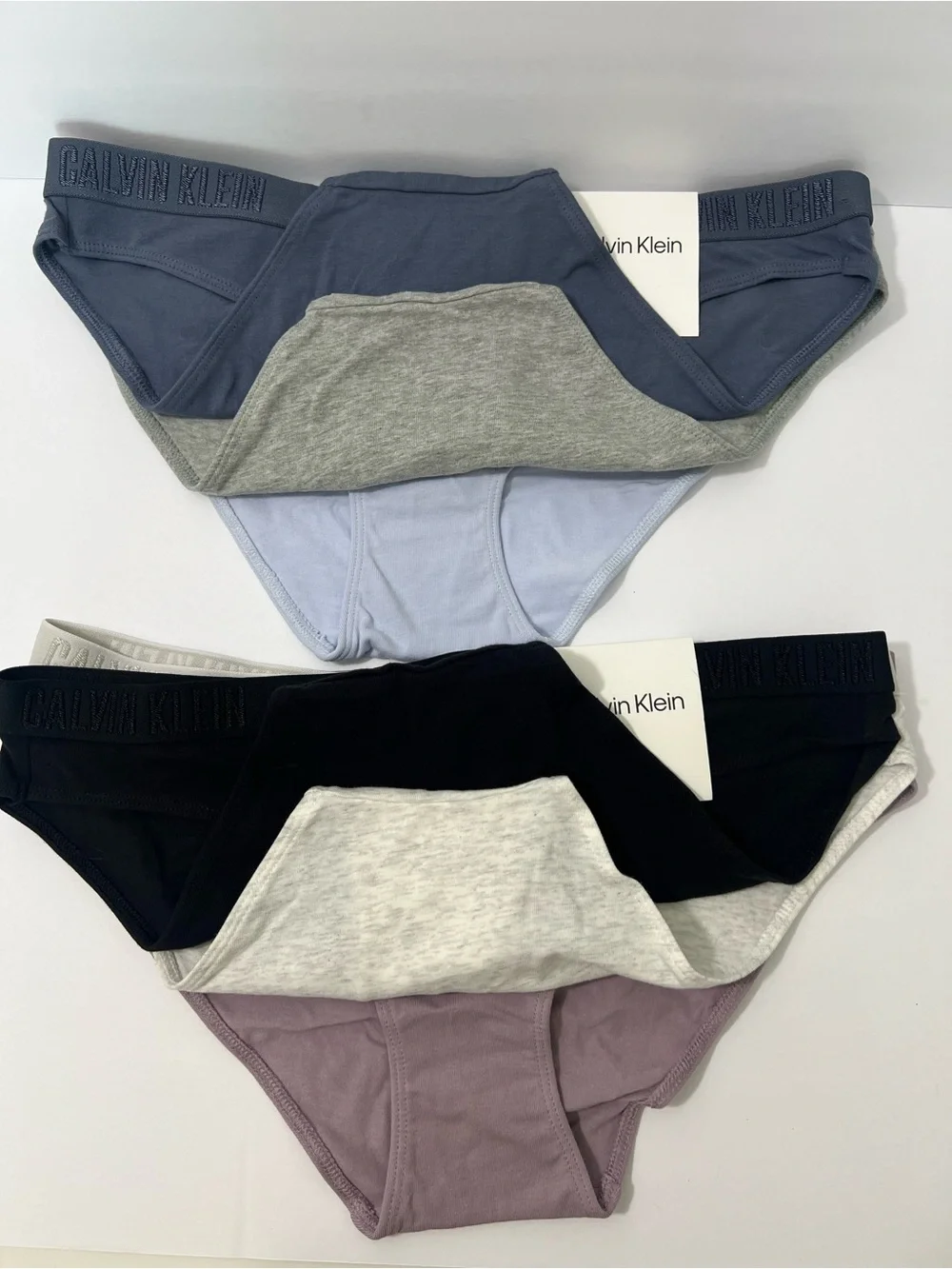 NWT Calvin Klein Bikini Briefs 3-Pack - Light Blue, Mauve & Gray